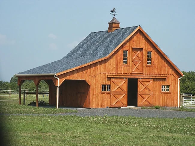 different styles of barns